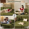 thumbnail image 6 of Vcatnet 81" Modular Sectional Sofa Couch Sherpa Chaise Lounge Loveseat Sofa Bed Oversized Upholstered Sleeper Sofa for Living Room and Bedroom, Green, 6 of 7