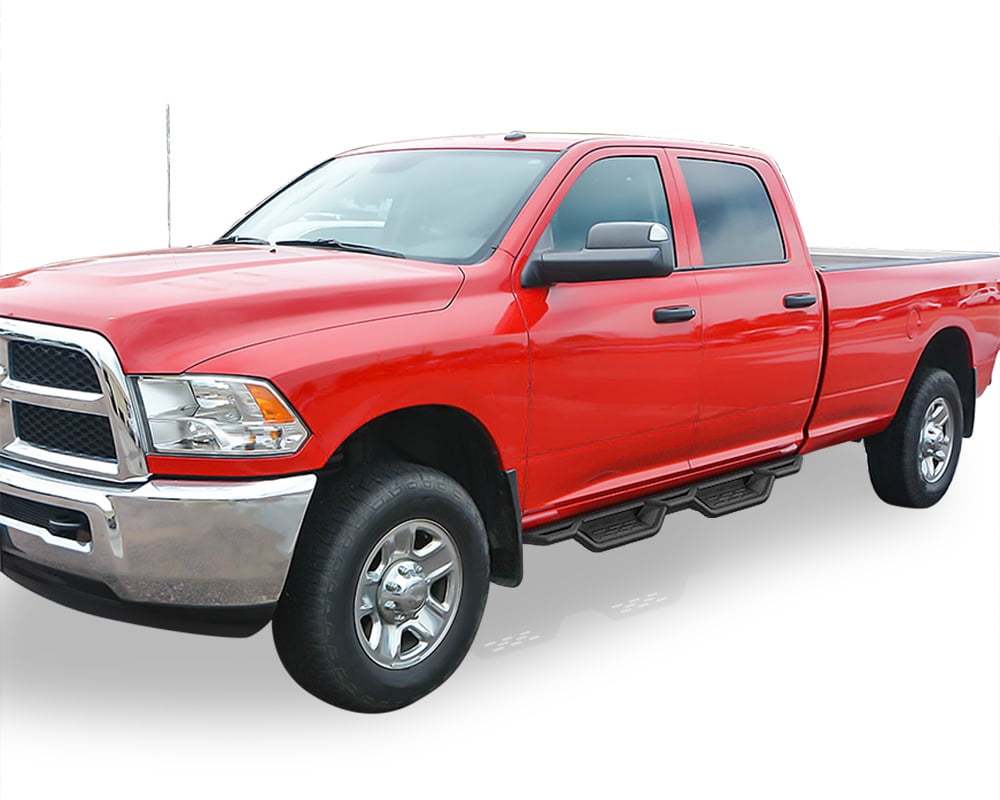 APS Black 6 Inches Tubular Drop Down Style Nerf Bars Running Boards Compatible with Ram 1500 2009-2018 Crew Cab & Ram 2500 3500 2010-2026