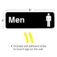 thumbnail image 5 of Excello Global Products Easy to Mount 9 by 3 in Informative Plastic Men Restroom Sign with Symbols, Black, Pack of 3 - EGP-HD-0251, 5 of 5