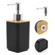 thumbnail image 5 of Conjunto de dispensador de jabón cuadrado único para baño y lavandería en negro, 5 of 6