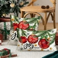thumbnail image 2 of Christmas Pillow Cover 12X20 Set of 2, Baubles Christmas Tree Stars Joy Decoration Holiday Farmhouse Winter Pillow Case for Sofa Couch Decor（Red） AA613-12-2, 2 of 2