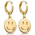 thumbnail image 3 of Colorful Drip Enamel Smiley Face Pendant Earrings - Fun and Trendy Star and Lightning Bolt Cartoon Studs, 3 of 13