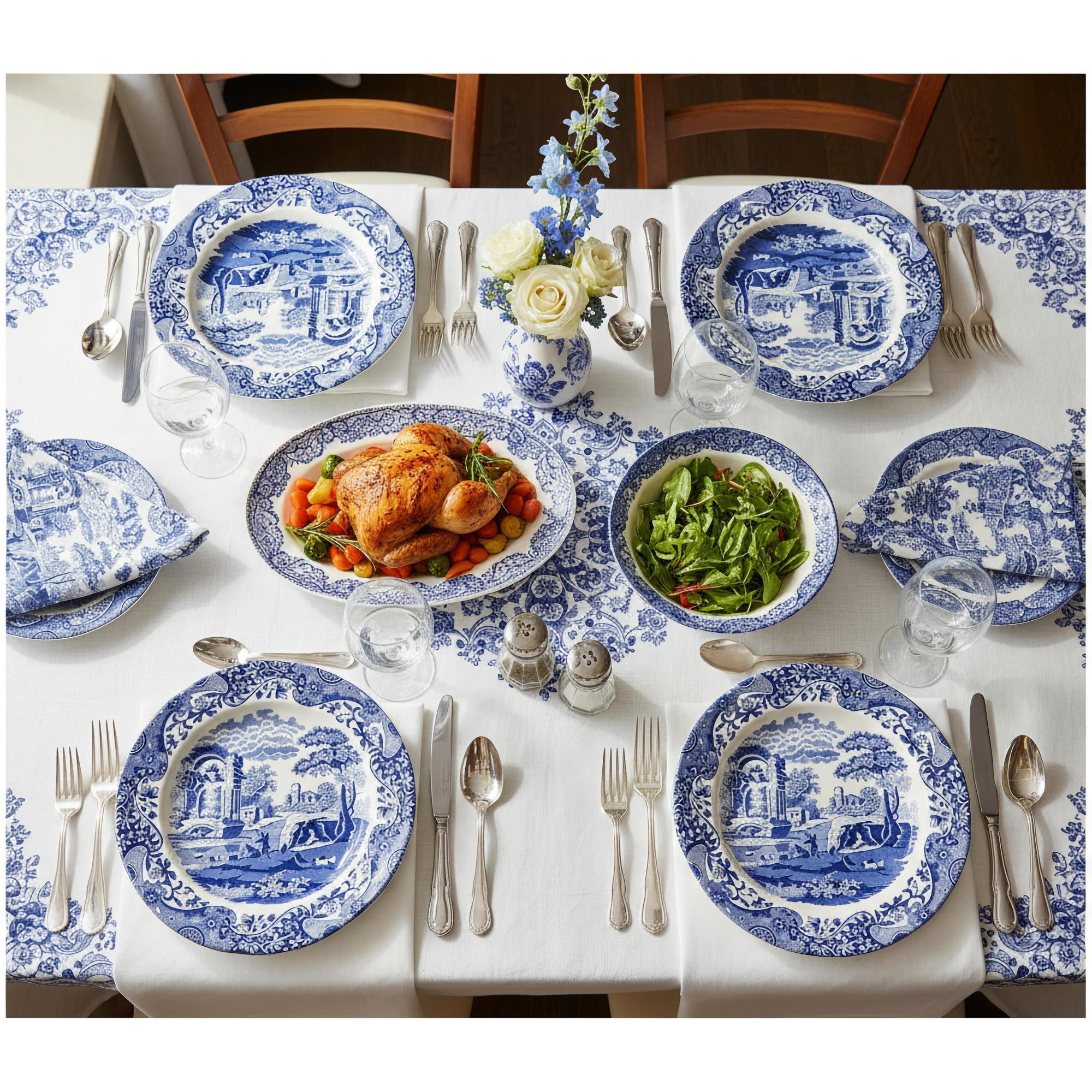 Spode Blue Italian Fine Earthenware 8-Inch Salad Plate, Dishwasher