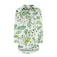 thumbnail image 3 of ICHUANYI Clearance Women's Loose Short Front Long Back Lace-up Slim Shirt Long Sleeve V-neck Top/Shirt(Green, XXL) ICHUANYI WER2023081010411, 3 of 4
