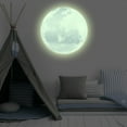 thumbnail image 3 of 30cm Luminous Moon Shape Glowing Wall Sticker Home Decor for Children Room Bedroom(Silver Green Light ), 3 of 9