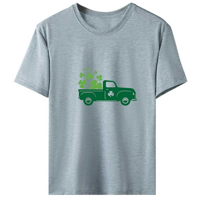 QIPOPIQ T-Shirts à Manches Courtes pour Femmes à Col Rond T-Shirts de la Saint-Patrick Hauts Shamrock T-Shirt Chemise Verte Tunique T-Shirts de la Saint-Patrick Tee T-Shirt T-Shirts de Noël pour les Fêtes T-Shirts Graphiques Aubaines