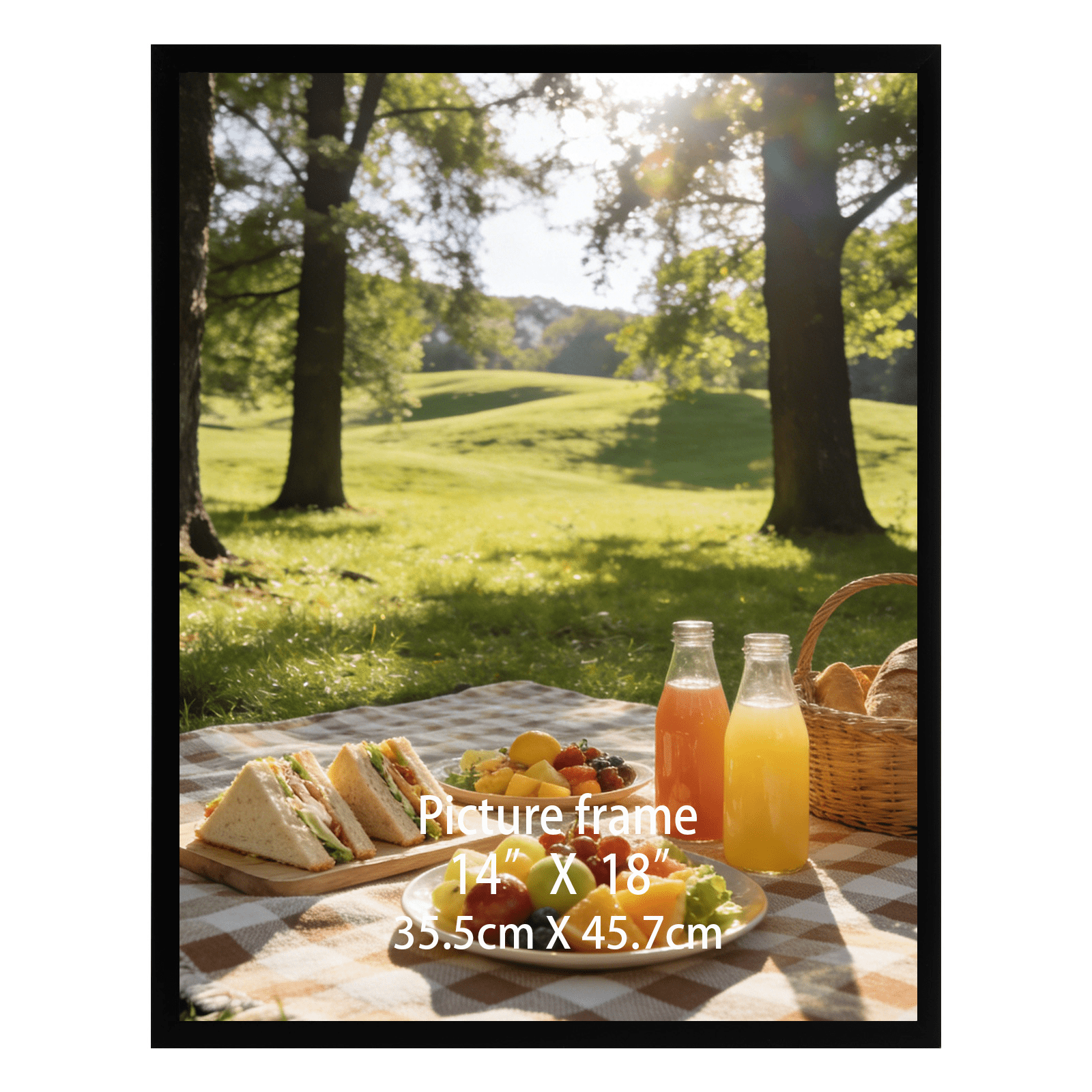14x18 Picture Frame for Wall Mounted Display Vertically and Horizontally, Black