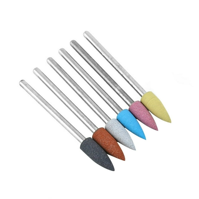 6Pcs Tête de Meulage des Ongles Bonne Artisanat Perceuse Électrique Tête de Meulage Perceuse Rotative