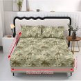 thumbnail image 2 of COEQINE Sheet Queen Size Soft Breathable Fitted Sheet with 2 Pillowcases, Wrinkle Free Fade Resistant Easy Care Bedsheet for Queen Size Bed, Vintage Green Palm Tree, 2 of 5