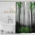 thumbnail image 3 of Green Forest Shower Curtain, Waterproof Shower Curtains for Bathroom, Vintage Foggy Woods Tree Mysterious Washable Fabric Bathtub Curtain Set Bath Decor with 12 Hooks Long 72"x84", 3 of 8