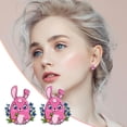 thumbnail image 2 of Easter Egg Plastic Ear Studs Resurrected Rabbit Earrings Stainless Steel Ear Pins Resin Ear Clips, 2 of 9