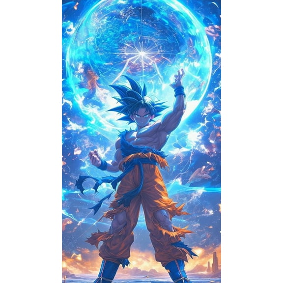 Dragon Ball Diamond Painting Kits - 12×16Inch Round Full Drill Sun Wukong Diamond Art Kits for Adults