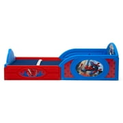 Marvel Spider-Man Sleep and Play Toddler Bed with Built-In Guardrails by Delta Children