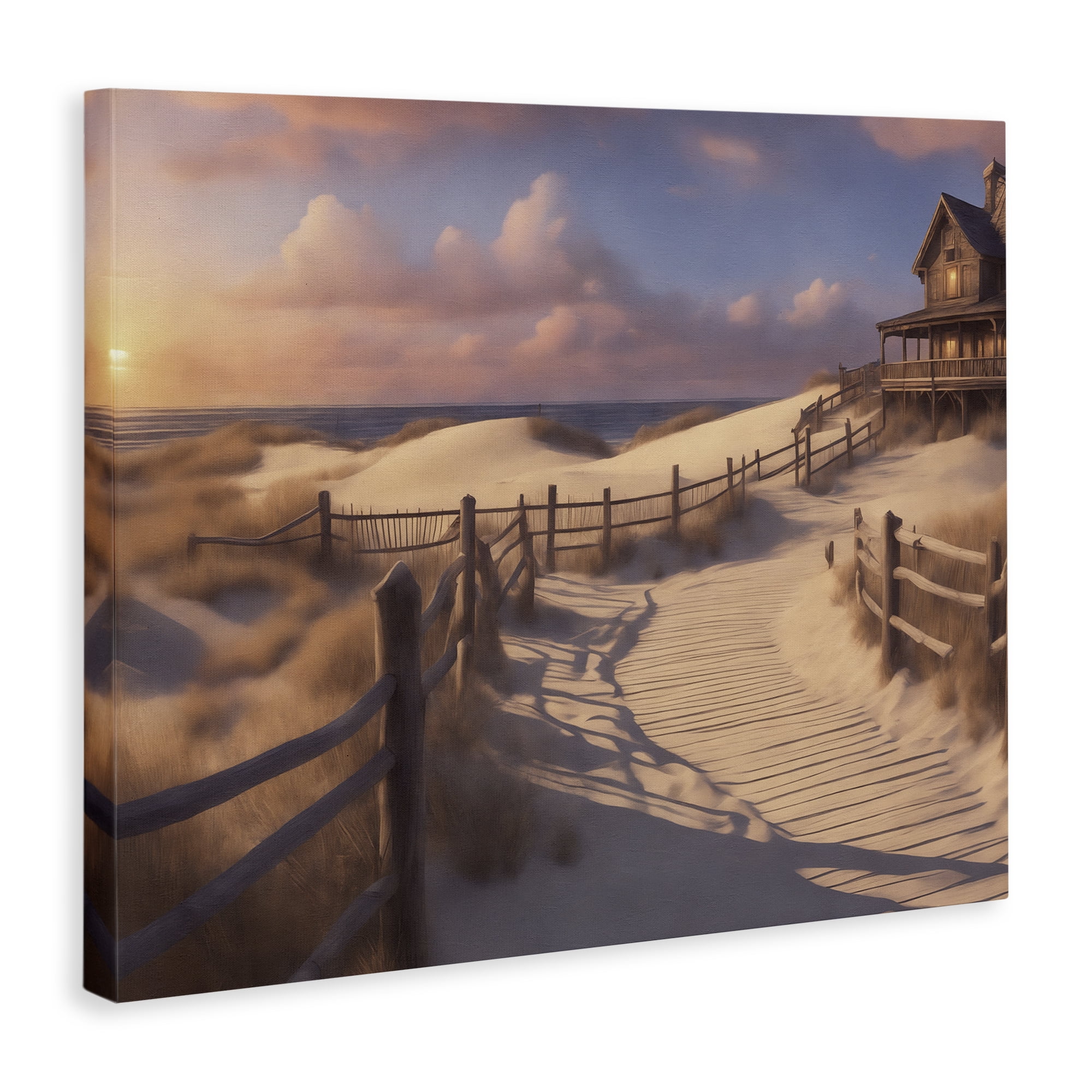 Stupell Industries Hampton Dunes Landscape Nautical & Beach Painting Wrapped Canvas Art Print Wall Art, 20 x 16