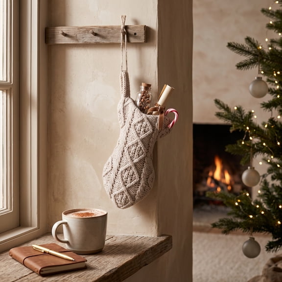 Cat Christmas Stocking Gift Bag, Knit Christmas Stocking for Pets Christmas Decorations, Fish Shape Hanging Christmas Stocking for Pets Xmas Holiday Party Decorations