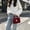 Brick Red, variant on Handwoven Crochet Tote Bag, Summer Bags 2026 Trendy, Yarn Knit Tote Purse Crossbody Bags Flap Shoulder Bag for Mom Gift(Brick Red)