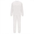 thumbnail image 5 of SELONE Matching Workout Sets For Women 2 Piece Long Sleeve Sweatshirts Long Sweatpants Crew Neck Sweat Suits Loose Taper Leg Gym Sets Solid Jogger Lounge Sets Streetwear Fall Wintern Clothes White, 5 of 8