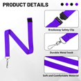 thumbnail image 4 of Lanyards WEZEBEL de poliéster morado con cierre de seguridad, paquete de 12, 4 of 5