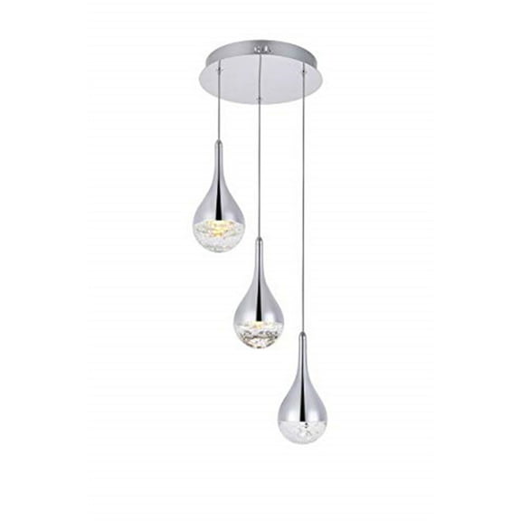 Amherst Collection LED 3-light chandelier 12in x 9in chrome finish