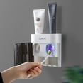 thumbnail image 1 of 1PCS Automatic Toothpaste Squeezer Toothbrush Rack Punching Wall Mounted Home Bathroom Ideas Black, 1 of 8