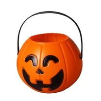 Happydeer Halloween Candy Bucket Trick or Treating Pumpkin Bucket Storage Basket Portable Halloween Candy Bowl Child Snack Holder for Party Favors (Type A)
