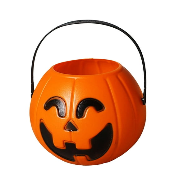 Happydeer Halloween Candy Bucket Trick or Treating Pumpkin Bucket Storage Basket Portable Halloween Candy Bowl Child Snack Holder for Party Favors (Type A)