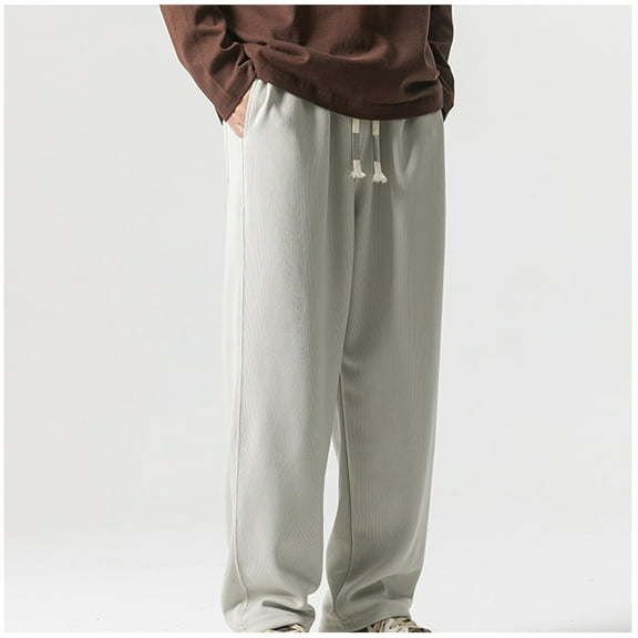 Njoeus Men's Casual Heavy Weight Sweatpants Loose Open Bottom Jogger Pants Elastic Waist Athletic Pants with Pockets M-XXL