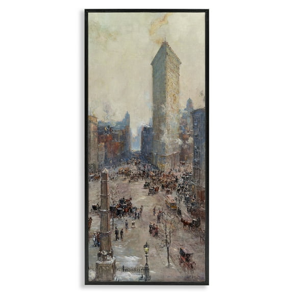 Stupell Industries Classic Cooper Cityscape Scenic & Cityscapes Painting Black Framed Art Print Wall Art, 10 x 24