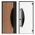 thumbnail image 6 of Front Exterior Prehung Steel Door / Ronex 1077 Teak / Entry Metal Modern Painted W36" x H80" Right hand Inswing, 6 of 6