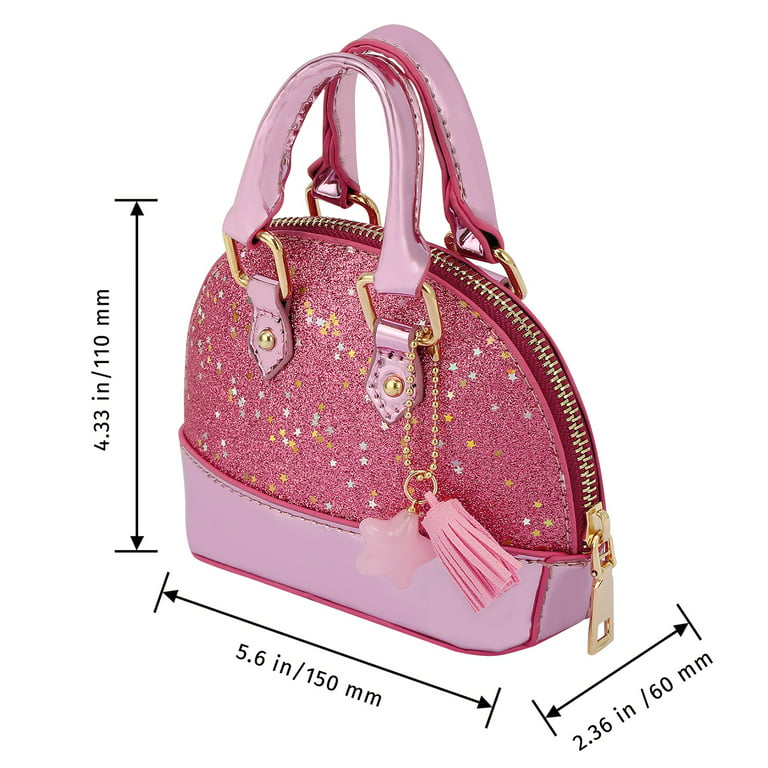 Little Girls Handbag Mini Chain Crossbody Shoulder Bag Shell Shape Zip Around Dome Tote Top Handle Bag