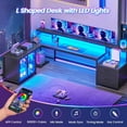 thumbnail image 7 of SEDETA L Shaped Gaming Desk, 78 Inch Large Computer Desk with Drawers and Cabinets, Corner Gaming Desk with Power Outlet & LED Light, Writing Desk with Display Cabinet for Home Office, Black, 7 of 7