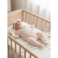thumbnail image 4 of BemeyourBBs Preemie Baby Girl Spring Summer Fall Winter Clothes Baby Girl Newborn Hospital Going Home Outfit Ruffled Footed Romper Collar Long Sleeve Bow Zipper Footie Jumpsuit with Headband, 4 of 9