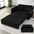 thumbnail image 4 of Ucloveria Velvet Sofa Bed, 54" Modern Convertible Loveseat with 2 Pillows and Detachable Side Pockets, Velvet Small Loveseat Sofa Bed for Livingroom (Black), 4 of 10