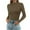 Brown, variant on Turtleneck Tops for Women Ribbed Thermal Long Sleeve Shirts Knitted Fitted Lightweight Base Layer