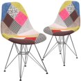 thumbnail image 1 of 2 Pk. Elon Series Milan Patchwork Fabric Chair with Chrome Base, 1 of 9