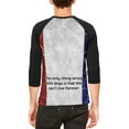thumbnail image 2 of French Bulldog Live Forever Flag Mens Raglan T Shirt White-Black SM, 2 of 2