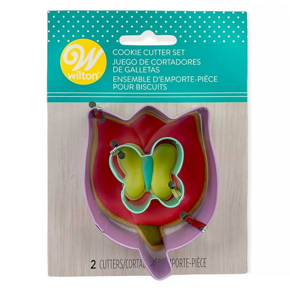 Flower with Mini Butterfly Metal Cookie Cutter 2 Pc Set Wilton