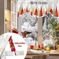 thumbnail image 5 of Christmas Tree Tie Up Valances Curtain, Gold Red Tree Winter Snowflakes Abstract Adjustable Rod Pocket Short Window Treatment Tie Up Curtains Valances for Kitchen Living Room Bathroom 54x18 Inches, 5 of 9