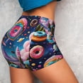 thumbnail image 4 of Honeii Colorful Donut Print Women's Workout Shorts, Gym Shorts for Active Wear, Sports Shorts,Women's Running Shorts,Quick Dry Athletic Shorts-Medium, 4 of 8