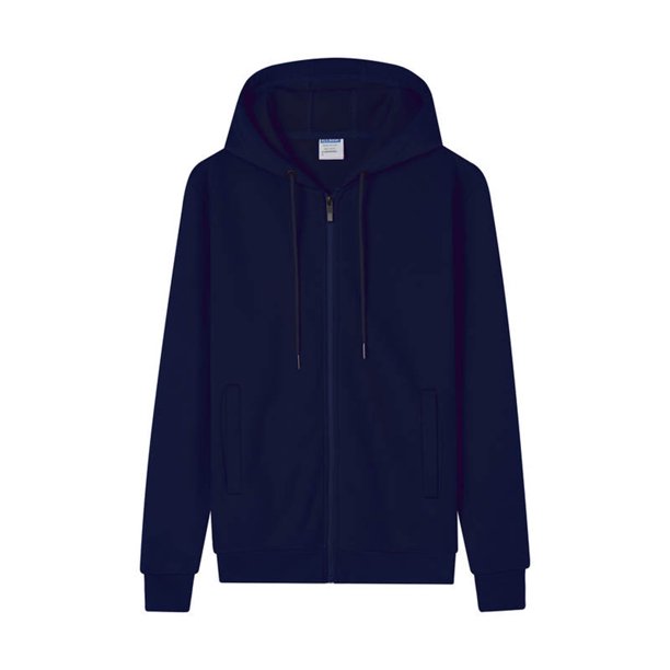 Dolkfu Sudadera con capucha de cremallera completa para hombre, sudadera de color sólido forrada de felpa, chaqueta deportiva de invierno para hombre. M