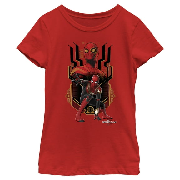 Girl's Marvel Spider-Man: No Way Home Integrated Suit Graphic Tee Red X Large