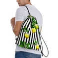thumbnail image 3 of Bingfone Lemons On Striped Drawstrings Backpacks Bags For Men Women Gym Drawstrings Bag, 3 of 9