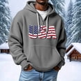 thumbnail image 1 of MHFRRA Sudadera Ligera con Capucha y Media Cremallera Estampada para Uso Deportivo Informal y Entrenamiento Al Aire Libre Gris, 1 of 3