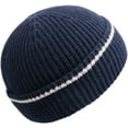 thumbnail image 3 of Kukuzhu Trawler Beanie Watch Hat Roll-up Edge Skullcap Warm Knitted Ribbed Cuffed Skull Hat Cap Unisex Outdoor Plain Knit Hats, 3 of 7