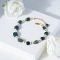 thumbnail image 5 of Lsnesstla Moss Agate Pearl Bracelets for Women 18k Gold-Plated Natural Gemstone Beads Bracelet Freshwater Pearl Jewelry Mother's Day Christmas Gift for Mother Grandma Wife, 5 of 9
