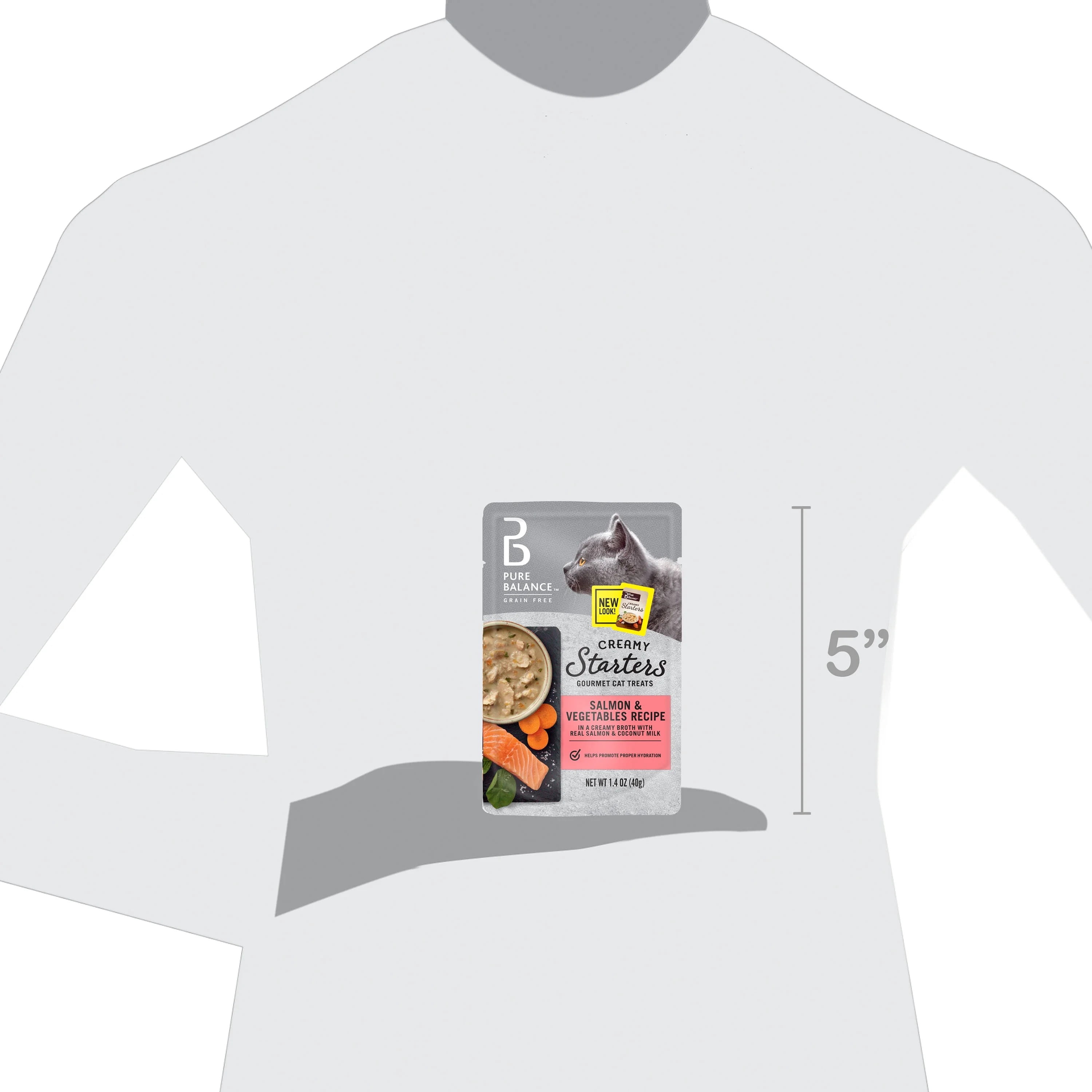 (4 pack) Pure Balance Gourmet Cat Treat Creamy Starters, Salmon & Vegetable Recipe, 1.4 oz