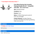 thumbnail image 2 of Front Wheel Bearing Hub Assembly Steering Knuckle Set of 2 - Compatible with 2006 - 2011 Ford Focus 2007 2008 2009 2010, 2 of 2