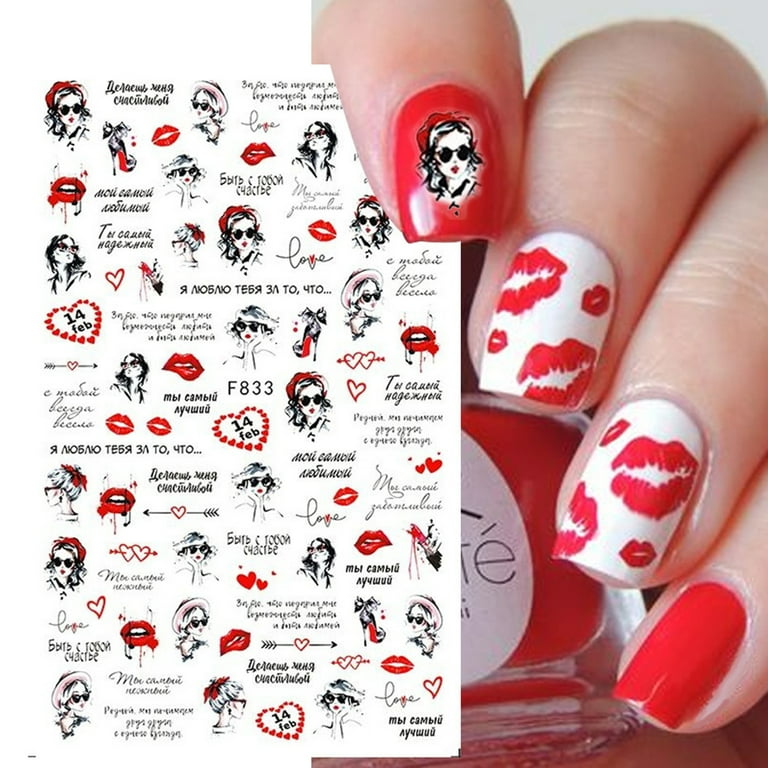 GROFRY Cute Nail Sticker Non Fading 3D Effects Ultra Thin Tiger