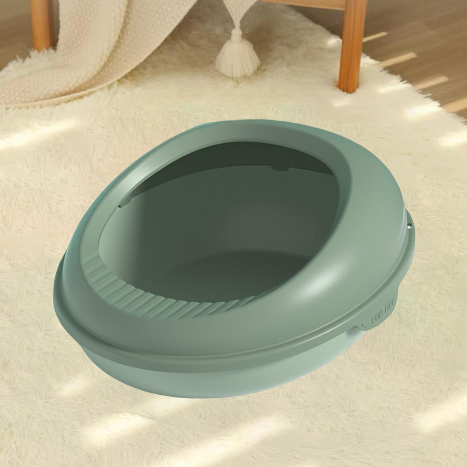 Semi Open Cats High Sided Easy Cleaning Bedpan Durable Sandbox Toilet Green