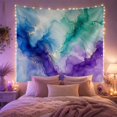 thumbnail image 2 of Blue Purple Ink Clouds on White Fabric, Dreamy Abstract Style for Abstract Art Fans, Aesthetic Wall Decor, Housewarming Gift, Tapestry Wall Hanging for Bedroom and Dorm, 2 of 7